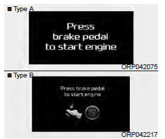 Kia Carens. Appuyer sur la pédale de frein pour démarrer le moteur (pour le système de clé intelligente et boîte-pont automatique)