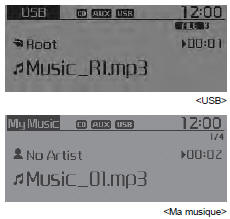 Kia Carens. Méthode d'utilisation de base : cd audio / cd mp3 / usb / ipod / ma musique
