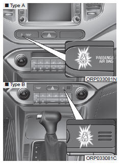 Kia Carens. Témoin de ceinture de sécurité (siège du passager avant)