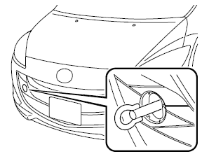 Mazda 5. Crochet d'immobilisation avant