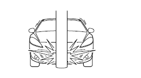 Mazda 5. Collisions avec des arbres ou des pylônes