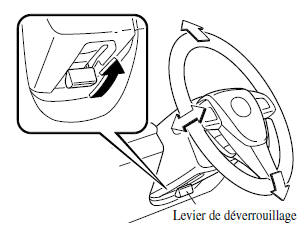 Mazda 5. Ajustement du volant de direction