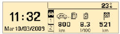 Peugeot 1007. Écran monochrome c