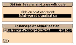 Peugeot 1007. Défi nir les paramètres véhicule